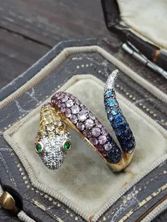 Unisex Ring Colored Snake