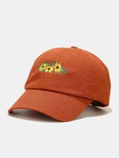 JASSY Gorra de béisbol unisex de algodón con bordado de girasol