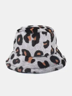 Felpa para mujeres y hombres Soft Cálido y lindo leopardo Patrón Cubo Sombrero