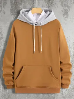 Sudaderas con capucha con bolsillo de canguro en contraste