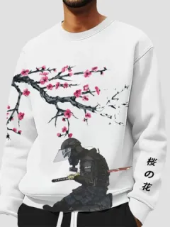 Sudaderas con estampado de figuras de flores de cerezo