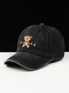 JASSY Gorra de béisbol unisex con bordado de oso vaquero