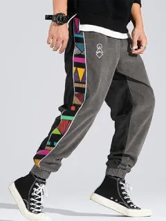 Lado Étnico Estampado Pantalones