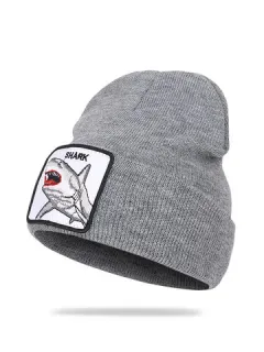 Lana Sombrero Animal Patrón Tejido Sombrero Cráneo Gorro Beanie