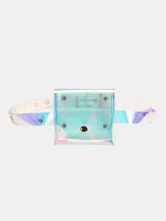 Women Transparent Mini Laser Waist Bag Rectangle Bag