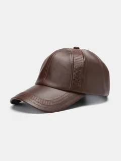 Gorra de béisbol tejida de cuero artificial vendimia