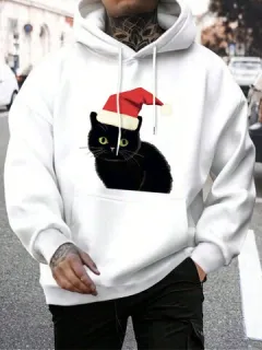 Navidad Sombrero Gato Sudaderas con capucha gráficas