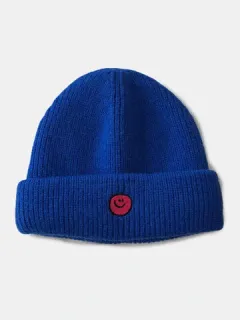 Gorro unisex con bordado de cara sonriente de dibujos animados Sombrero