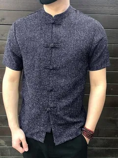 Camisas casuales de manga corta con botones