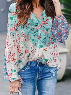 Blusa de manga larga con estampado floral