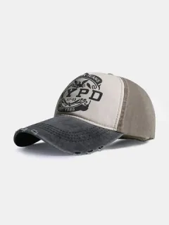 Gorra de béisbol unisex con agujeros de patchwork desgastados