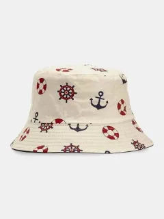 Cubo con estampado de algodón unisex Sombrero