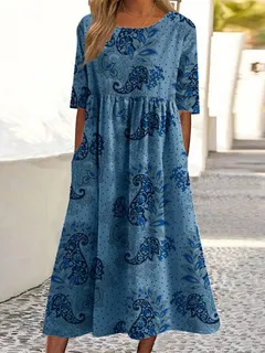 Estampado Paisley Lunares Vestido