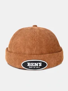 Gorra unisex de pana sólida con letras ovaladas y etiqueta Cráneo