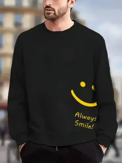 Sudaderas con estampado de eslogan de sonrisa