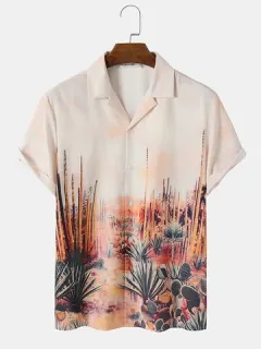 Camisas con estampado de escena de plantas del desierto