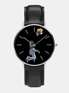 Men's Cartoon Astronaut and Earth Print Quartz Watch