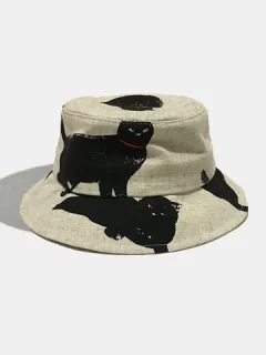 Mujeres y hombres Gato Patrón Casual Bucket Sombrero