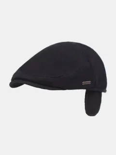 Hombre Oreja Protección Color sólido Casual Universal Plus Boina espesa Sombrero Gorra plana