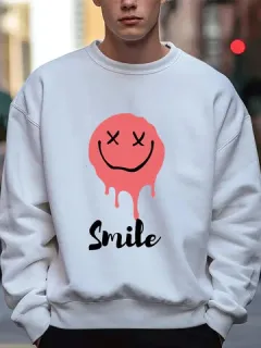 Sudaderas con estampado de sonrisa de goteo