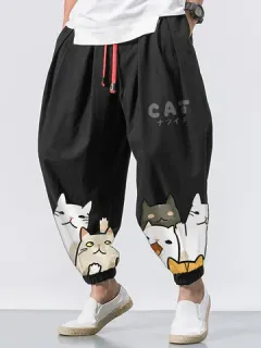 Japonés Gato Cordón Pantalones