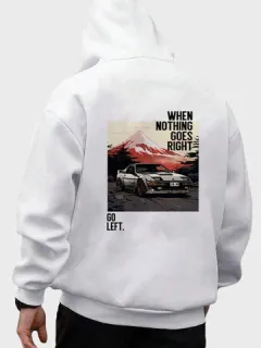 Sudaderas con capucha con estampado de eslogan japonés Coche