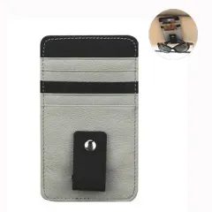 Genuine Leather Car Sun Visor Glasses Clip Multifunctional Card Holder for Men