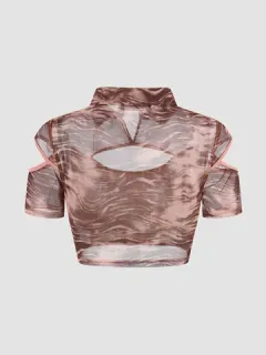 camiseta tie-dye print cut out