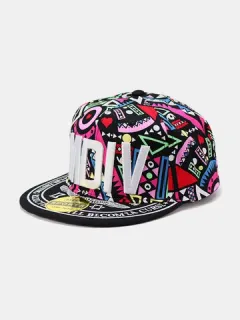 Bordado Estampado Floral Béisbol Sombrero Summer Street Dance Wild Borde plano Sombrero Gorras para hombre