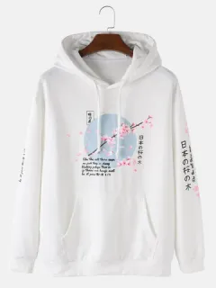 Sudaderas con capucha con texto de flores de cerezo