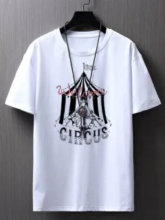 Camisetas con estampado animal de circo monocromático