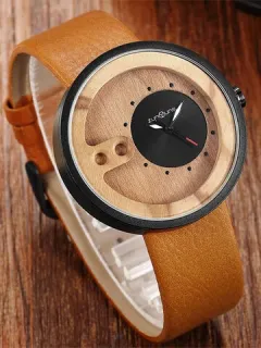 5 Colors Men Wooden Dial Decorative Quartz Watch