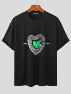 3D Corazón Camiseta con parches