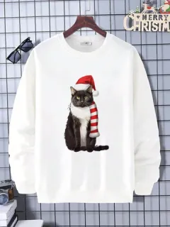 Navidad Sombrero Gato Sudaderas gráficas