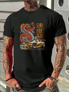 Camisetas estampadas japonesas Dragón Coche