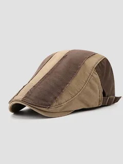 Gorra de rayas de algodón para hombre Forward Sombrero Gorra plana