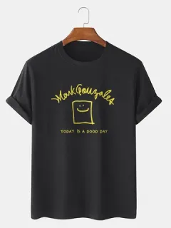 Camisetas con eslogan gráfico de cara sonriente