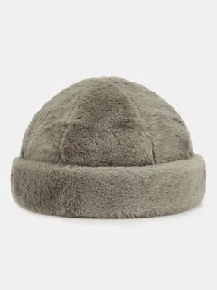 Gorra unisex sin ala sólida de piel de conejo Cráneo