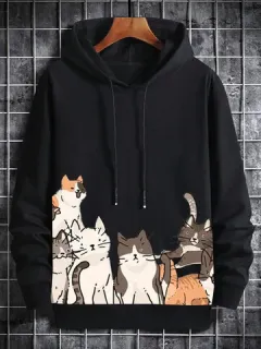 Dibujos animados Gato Sudaderas con cordón