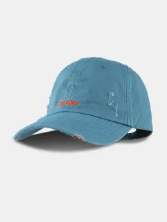 Gorra de béisbol unisex con letras de agujero roto