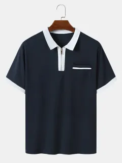 Camisas de golf con bolsillo en el pecho a contraste