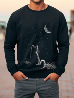 Sudaderas Gato Luna Estrellada Sky