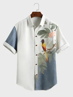 Camisas con estampado de loros y plantas