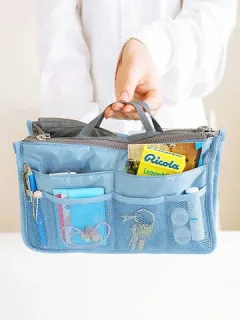 Para Mujeres de Viaje Neceser Portátil de Nylón Grande Cosmética Bolsa con Forro Organizador Ordenador Bolsa