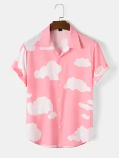 Camisas abotonadas con estampado de nubes