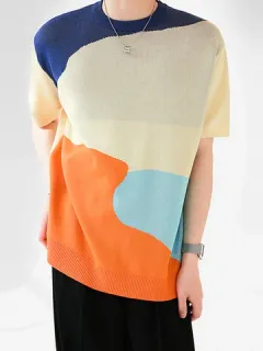 Camiseta con patchwork y bloques de color