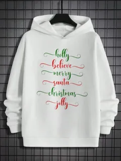 Sudaderas con capucha con estampado de letras navideñas