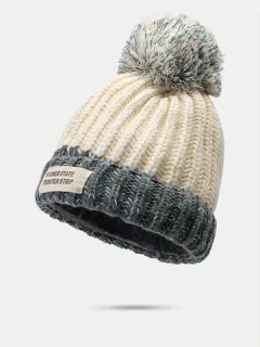 Gorro unisex con parche de punto de color mixto Sombrero