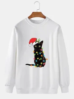 Navidad Sombrero Gato Sudaderas estampadas