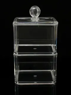 2 Tiers Acrylic Clear Cosmetic Storage Organizer Nail Polish Display Case